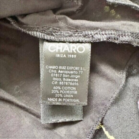 Charo Ruiz Mutti Black Floral Embroidered Eyelet Ibiza Midi Dress Size XS - Picture 14 of 14